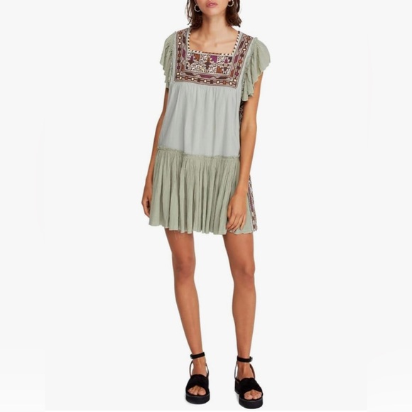 Free People Day Glow Minidress, Size Large - Picture 1 of 7